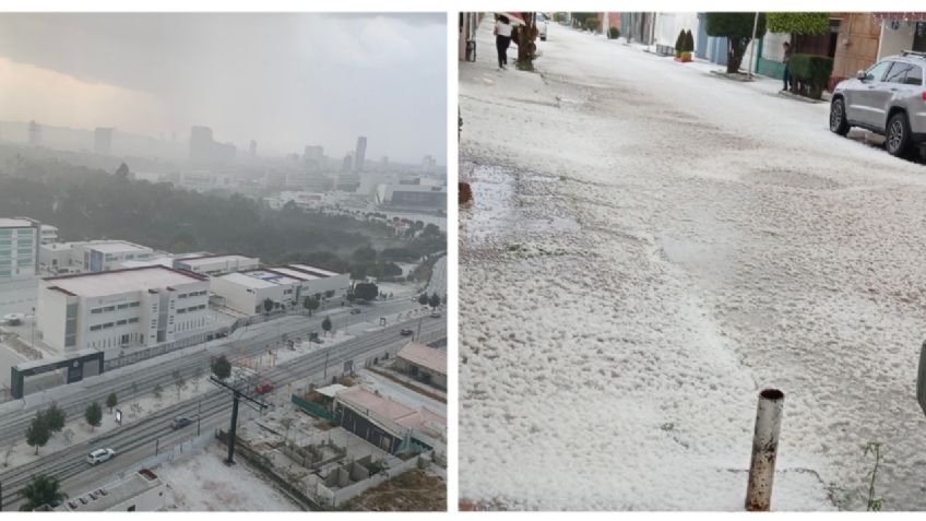 Granizada en Puebla pinta de blanco el Popocatépetl