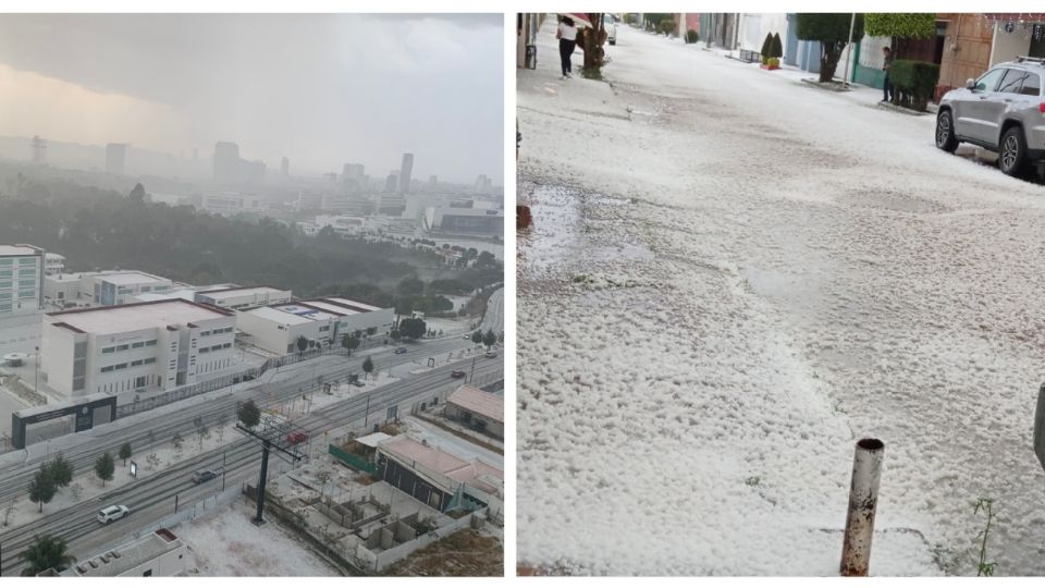 Las calles de Puebla se cubrieron de nieve 
FOTO: Twitter