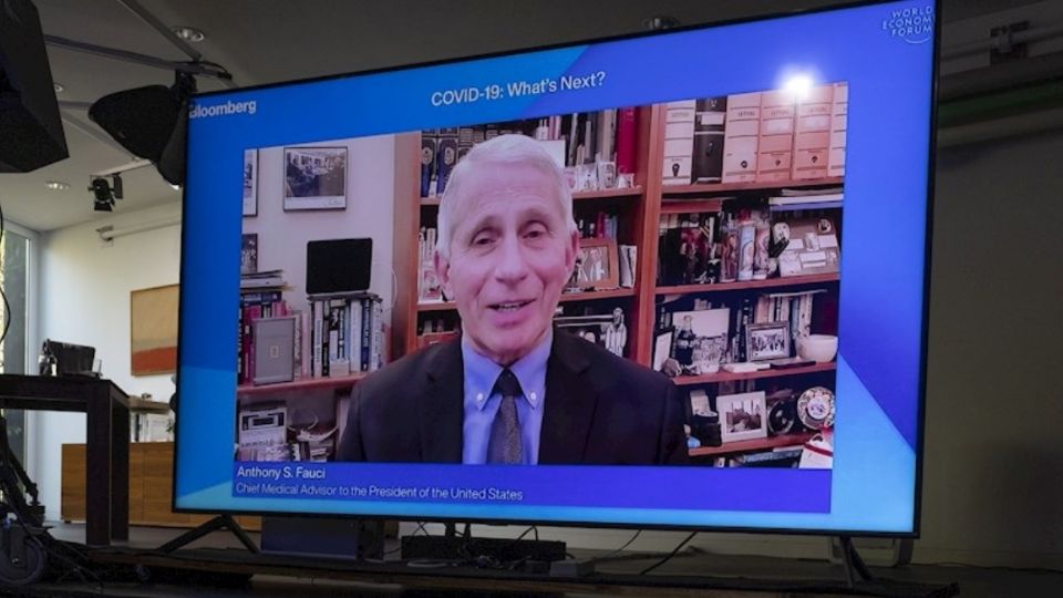 Fauci durante su participación en el Foro de Davos (Foto: EFE)