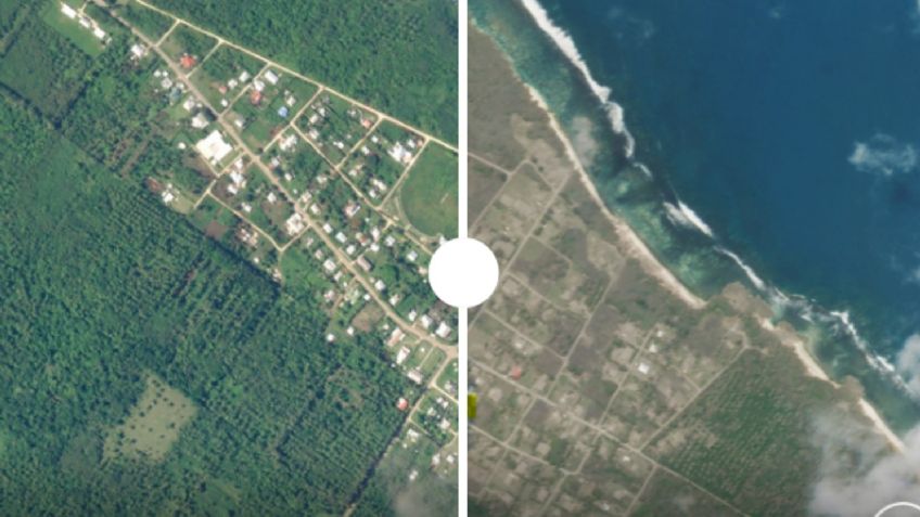 Las impactantes imágenes del ANTES y DESPUÉS de la erupción en Tonga I Gráfico interactivo