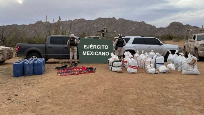 Criminales pierden en Sonora; Sedena y Fuerza Aérea decomisan más de 500 kg de drogas