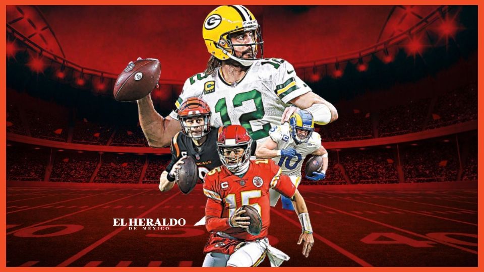 Aaron Rodgers (Packers), Joe Burrow (Bengals) y Patrick Mahomes (Chiefs). Foto: EHDM
