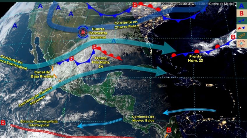 Frente Frío 24: Estos son los estados que tendrán lluvias, fuertes rachas de viento y heladas