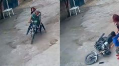 Michoacán: Sujeto viajaba con su familia en motocicleta robada; los abandona en persecución policiaca