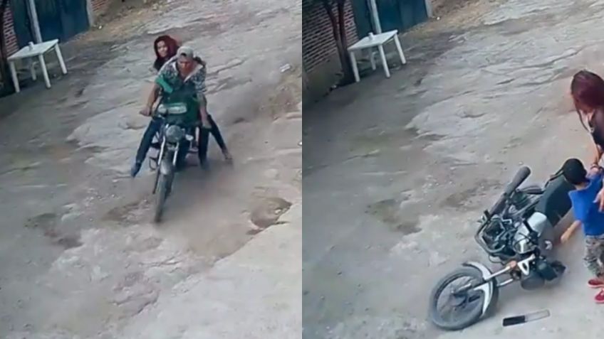 Michoacán: Sujeto viajaba con su familia en motocicleta robada; los abandona en persecución policiaca