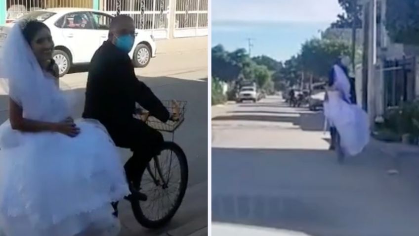 ¡Amor verdadero! Papá lleva a su hija en bicicleta a la iglesia el día de su boda | VIDEO VIRAL