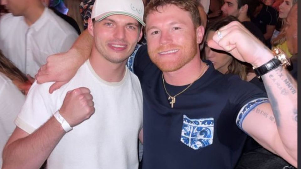 'Canelo' Álvarez y Max Verstappen en Miami. (Foto: Especial)