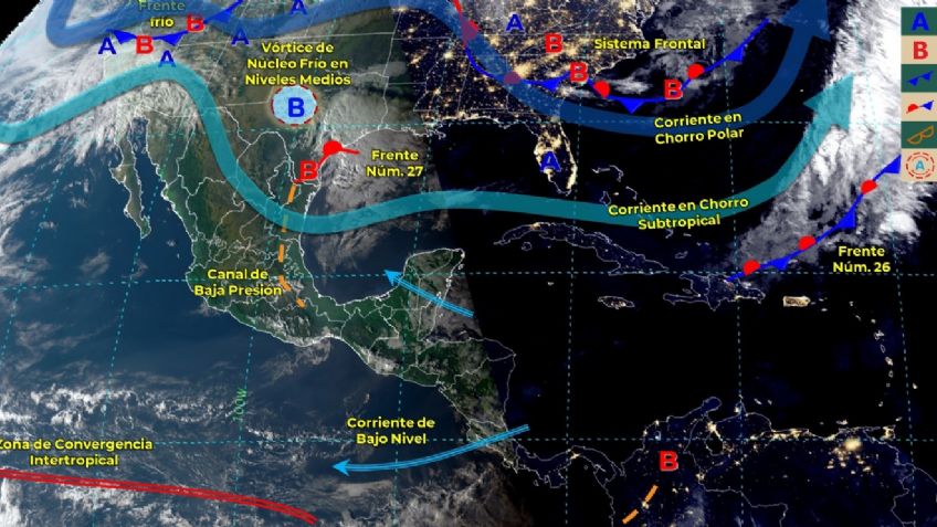 Frente Frío 27: Estos son los estados que tendrán heladas, lluvias y tolvaneras