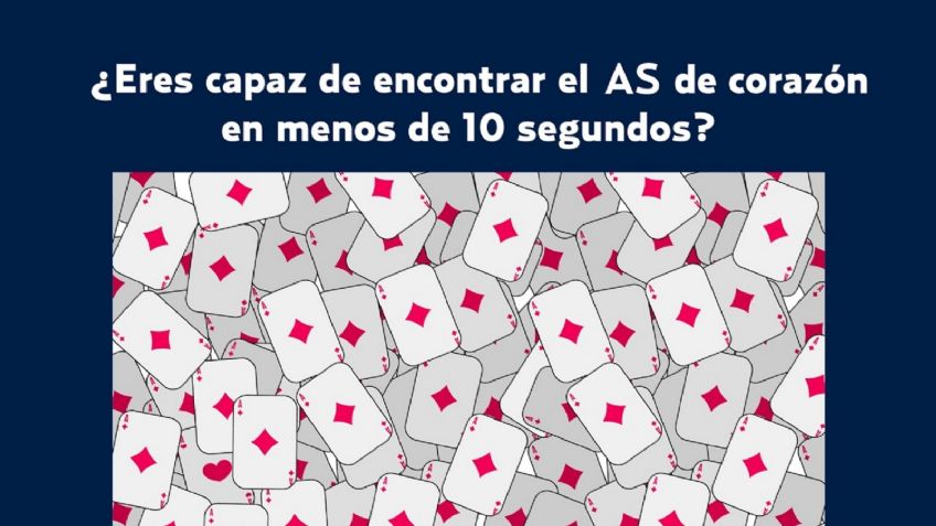 Reto visual: Encuentra el As de corazones en 5 segundos, sólo el 5% lo consigue