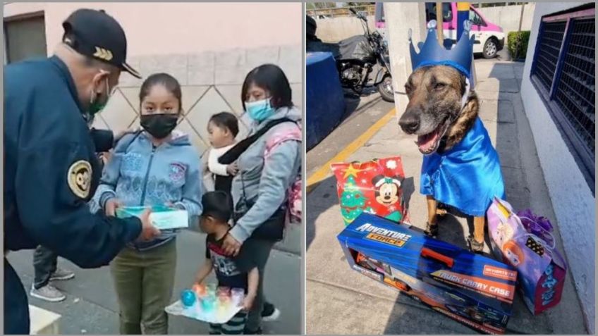 CDMX: Policías y perritos unen fuerzas y reparten juguetes en el Día de Reyes | FOTOS