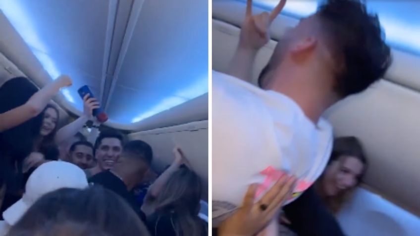 Investigan a influencers canadienses que organizaron una fiesta en un vuelo a Cancún | VIDEO