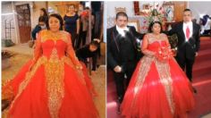 Nietos celebran fiesta de 15 años a su abuelita con vestido y chambelanes | VIDEO