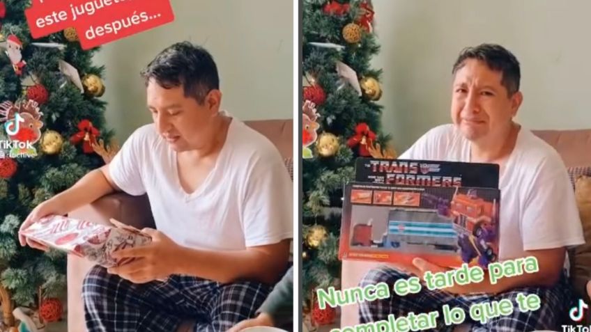 Hombre no logra contener las lágrimas al recibir regalo 30 años después