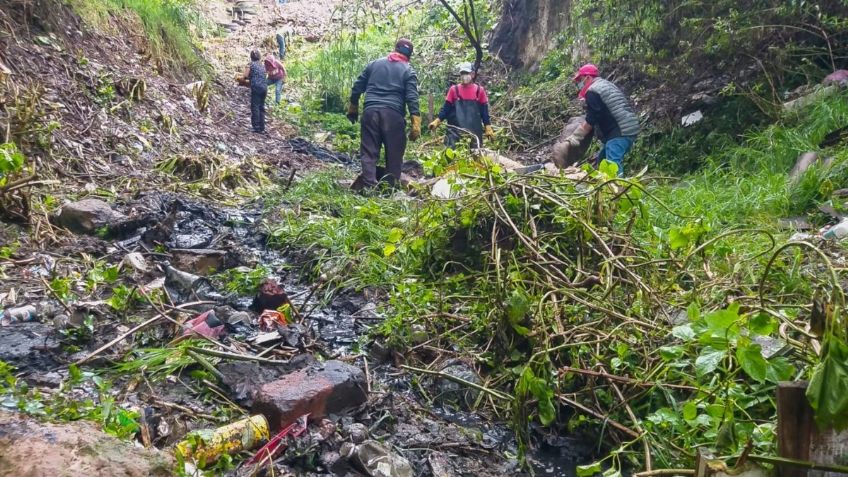 Retiran más de mil toneladas de residuos de basura de 18 barrancas de la CDMX