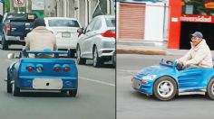 VIDEO | Al estilo Mario Kart: un hombre recorre Ecatepec en un auto miniatura y a toda velocidad