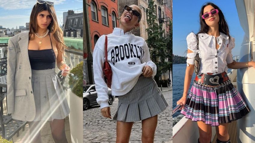 Las faldas tableadas estilo "colegiala" no pueden faltar en tu clóset este otoño