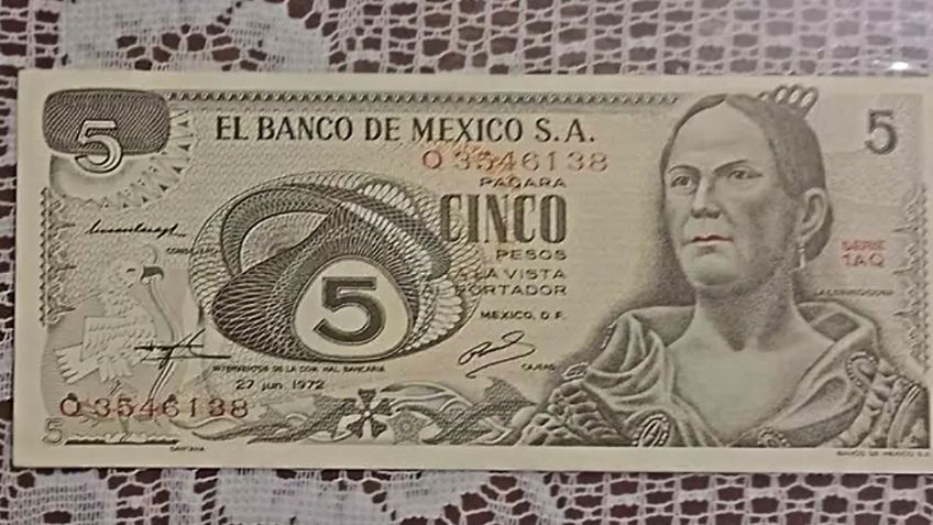 ¿Tienes billetes viejos? Este ejemplar de 1972 con el rostro de la Corregidora vale hasta 100 mil pesos