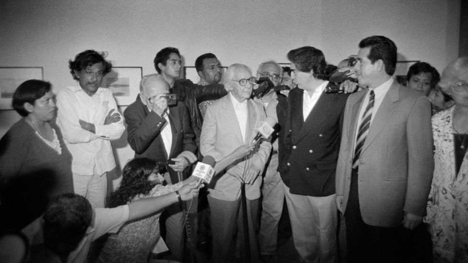 MEMORIA. Inauguración del CFMAB en 1996. De izquierda a derecha: Walter Reuter, Álvarez Bravo, Rafael Tovar, Diódoro Carrasco y Colette Álvarez