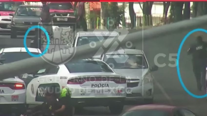 VIDEO | Cámaras del C5 captan auto con reporte de robo, policías lo persiguen y detienen en plena avenida