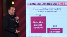 Ricardo Mejía: en 6 días fueron capturadas 8,092 personas por delitos del fuero común y federal