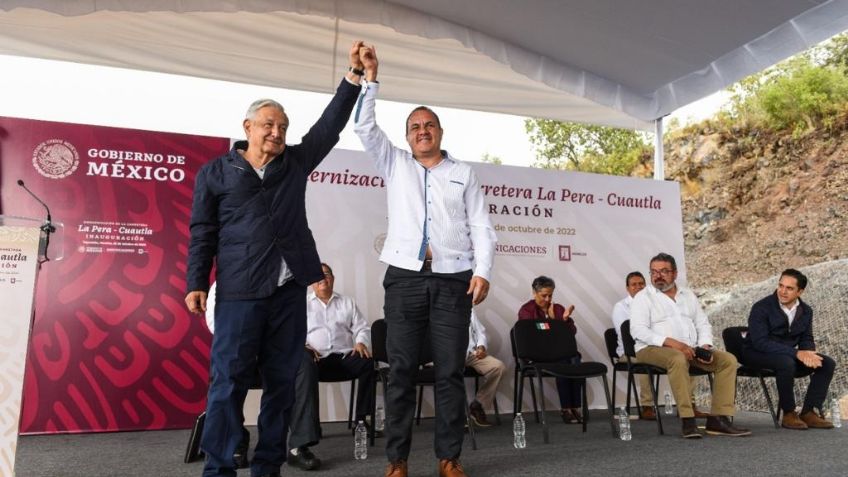 AMLO y Cuauhtémoc Blanco entregan la remodelación de la carretera La Pera-Cuautla