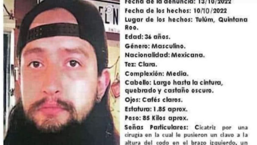 Buscan a Rodrigo Balderas desapareció en Tulum