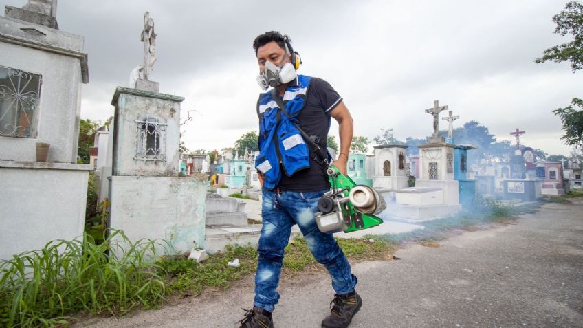 Yucatán blinda sus cementerios contra el dengue, fumigan los panteones