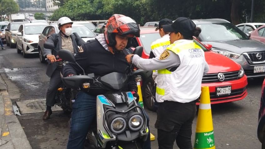 Semovi realiza operativo de seguridad vial en la alcaldía Miguel Hidalgo