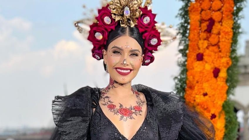 El impactante look de Día de Muertos de Kristal Silva