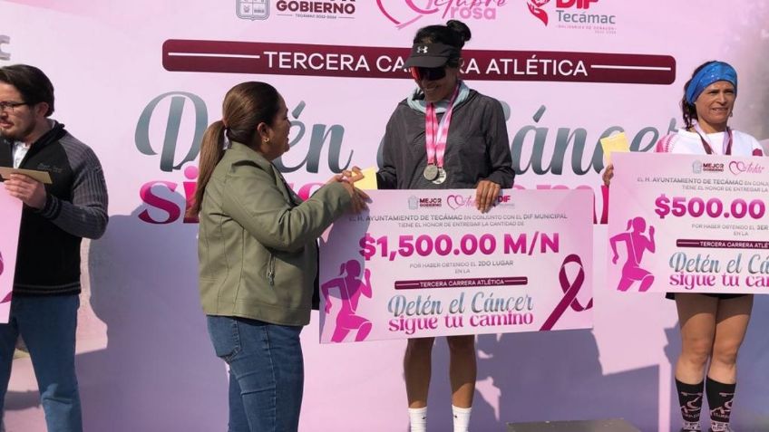 Tecámac: participan 300 personas en la carrera Atlética “Detén el cáncer sigue tu camino”