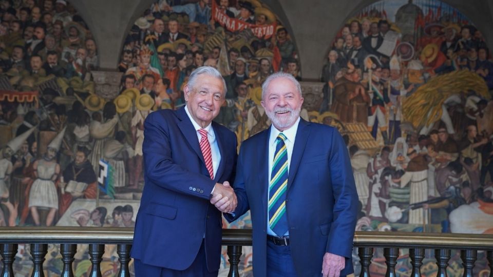 AMLO y Lula durante la visita del brasileño a México.