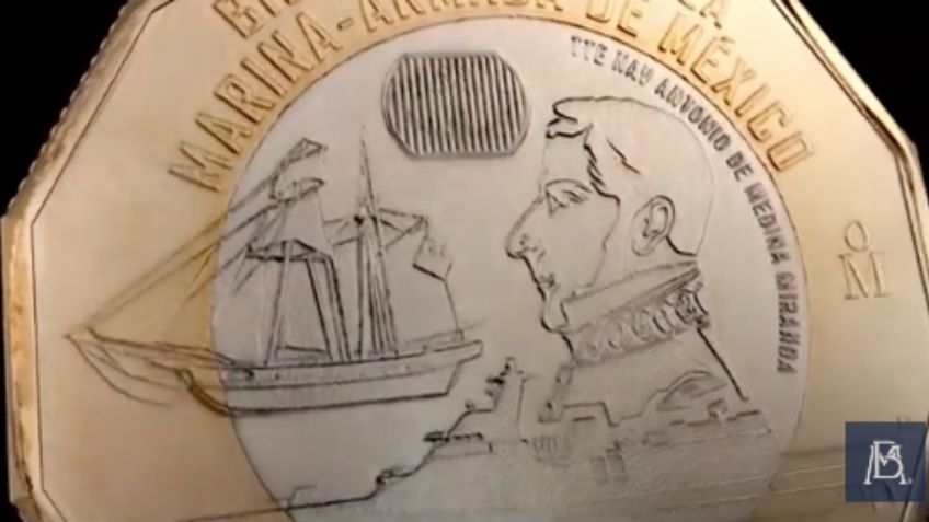 ¡Hermosa! Así es la nueva moneda de 20 pesos que conmemora 200 años de la Marina-Armada de México