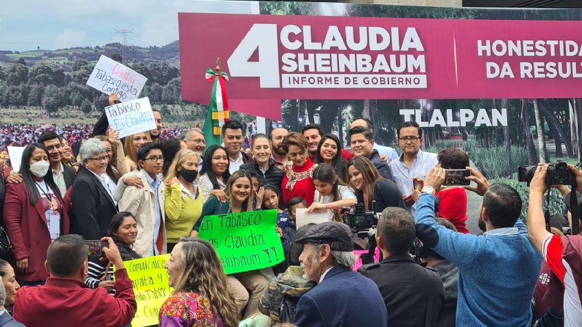 Claudia Sheinbaum recibe apoyo de tabasqueños en Tlalpan