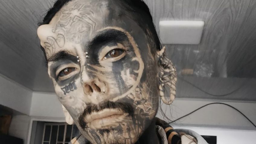 De hombre a "demonio", un joven de 25 se vuelve viral por sus tatuajes y modificaciones corporales