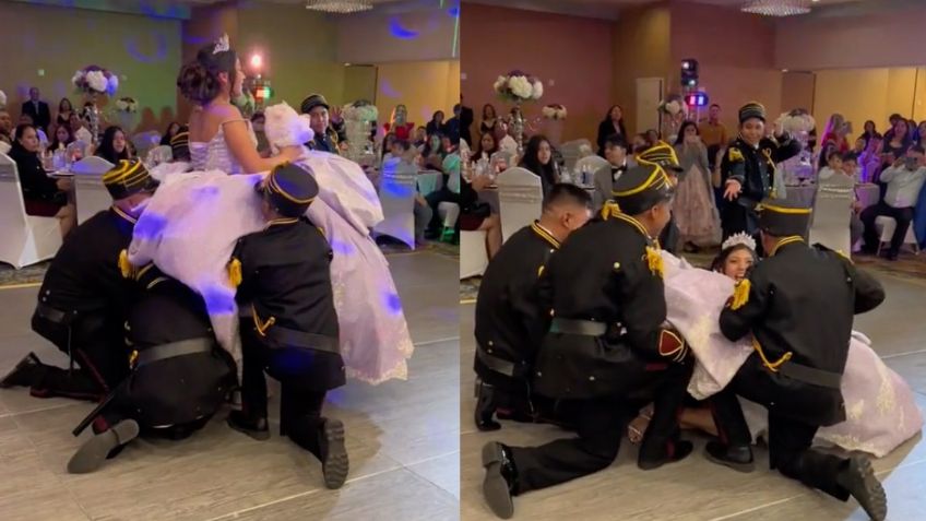 VIDEO: Chambelanes no aguantan al a quinceañera y la tiran dos veces, así le arruinaron el baile