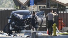 Imágenes sensibles: revelan video del momento exacto en que un auto embiste a 25 policías de Los Ángeles