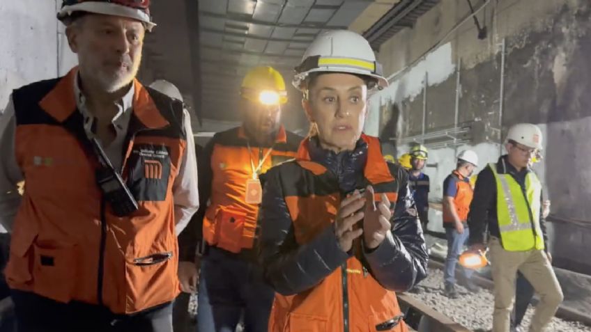 Línea 1 del Metro: Claudia Sheinbaum supervisa soldadura de barras guía