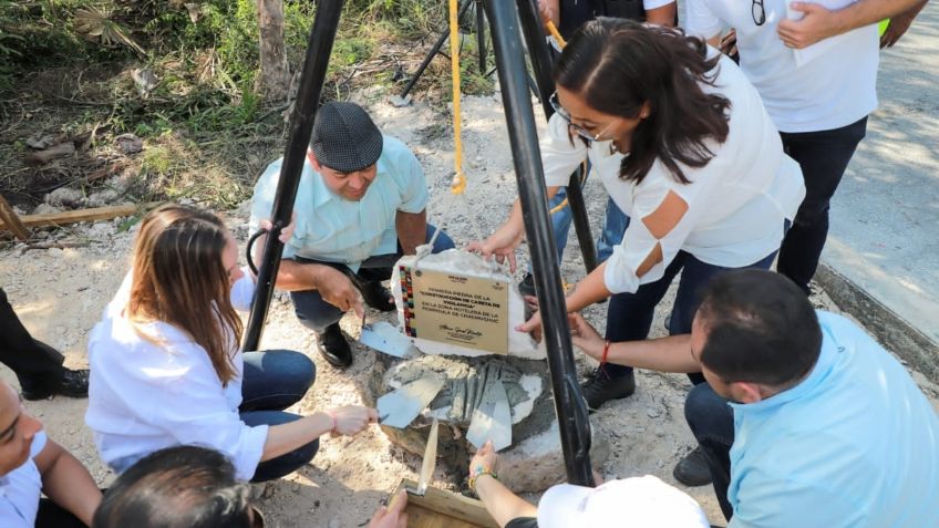 Isla Mujeres: colocan la primera piedra de la caseta de vigilancia en la zona hotelera