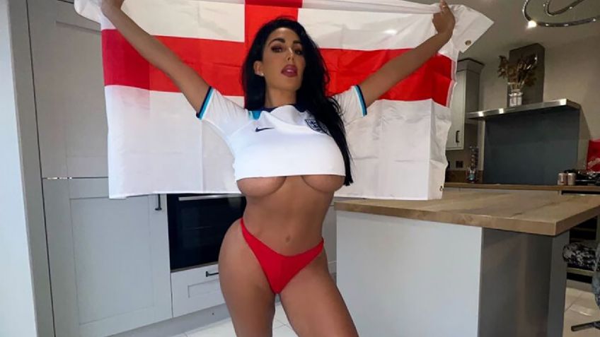 FOTOS: la fan "más guapa" de Inglaterra posa en lencería para motivar a su selección en el mundial