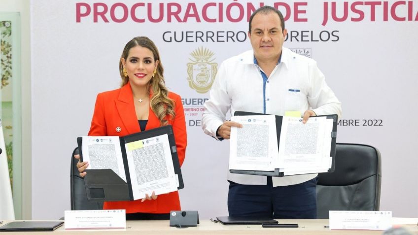 Cuauhtémoc Blanco y Evelyn Salgado firman convenio para mejorar la seguridad en sus estados