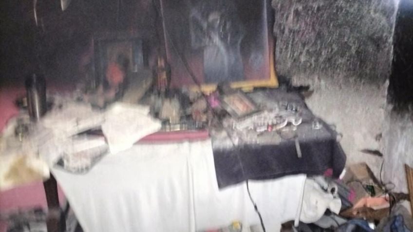 Se incendia altar de la Santa Muerte en un domicilio