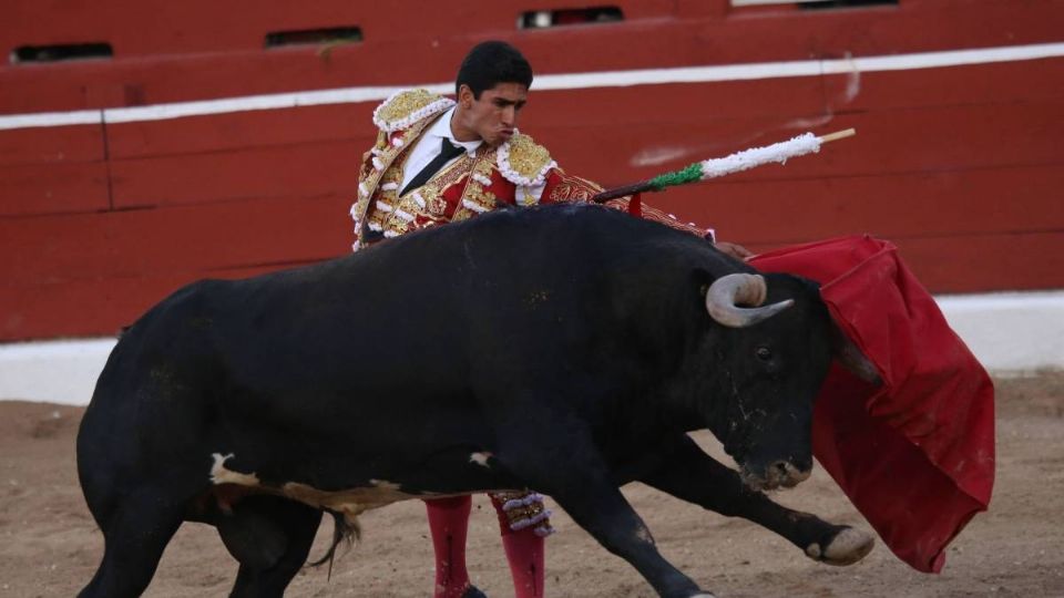 El torero Héctor Gutiérrez durante la 'fiesta brava'.