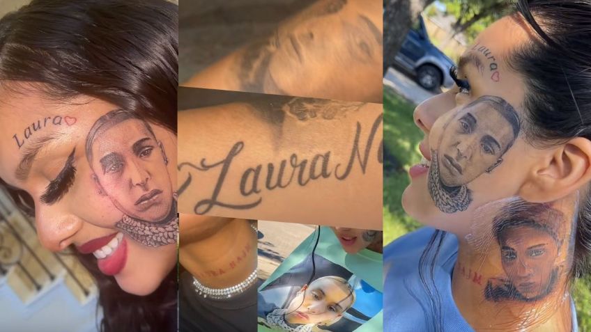 Ella es Narally, la influencer que se tatuó la cara de su esposo infiel en el rostro