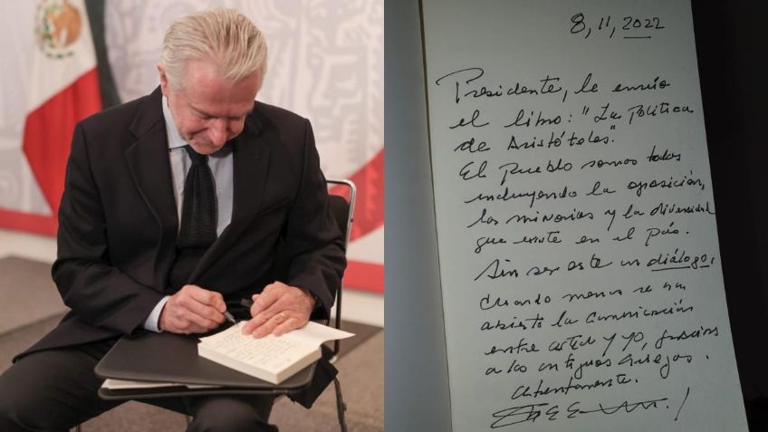 Santiago Creel se adelanta a AMLO y le envía un libro con dedicatoria incluida