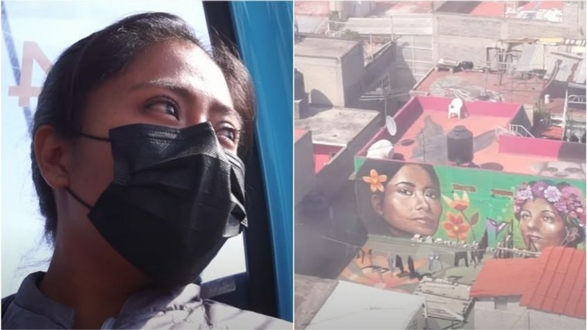 VIDEO: Yalitza Aparicio se conmueve al viajar en el Cablebús y ver el mural en su honor