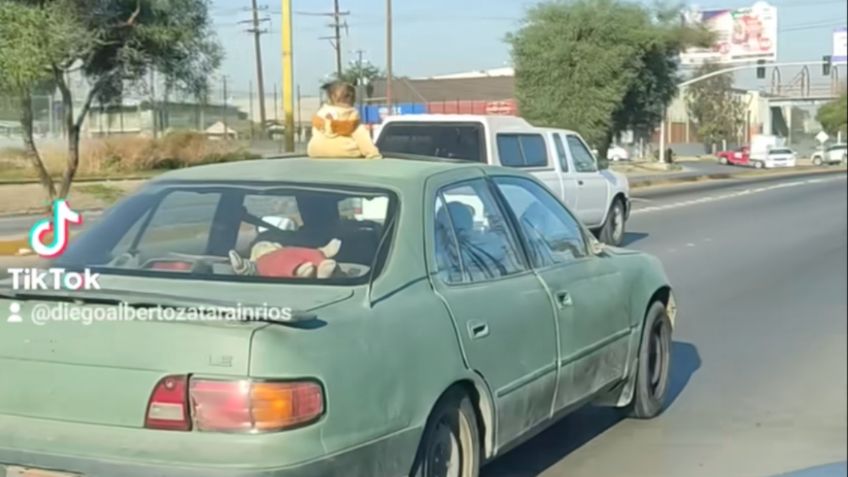 VIDEO: indigna pareja que "olvidó" a su bebé en el techo de su auto y así manejan