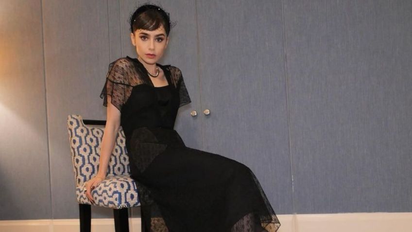 Lily Collins conquista con sensuales medias negras y abrigo de peluche la portada de Vogue