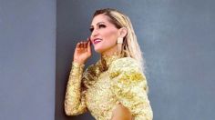 Anette Cuburu enciende la red con vestido dorado de pronunciado escote en la espalda