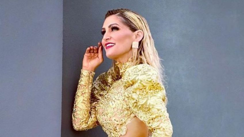 Anette Cuburu enciende la red con vestido dorado de pronunciado escote en la espalda