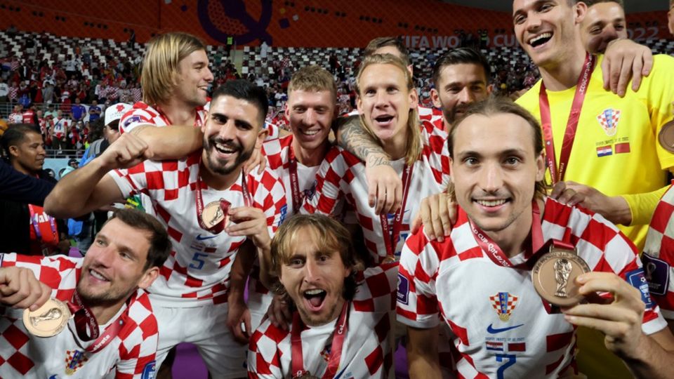 Croacia celebró por todo lo alto su bronce en la ceremonia de entrega de medallas.